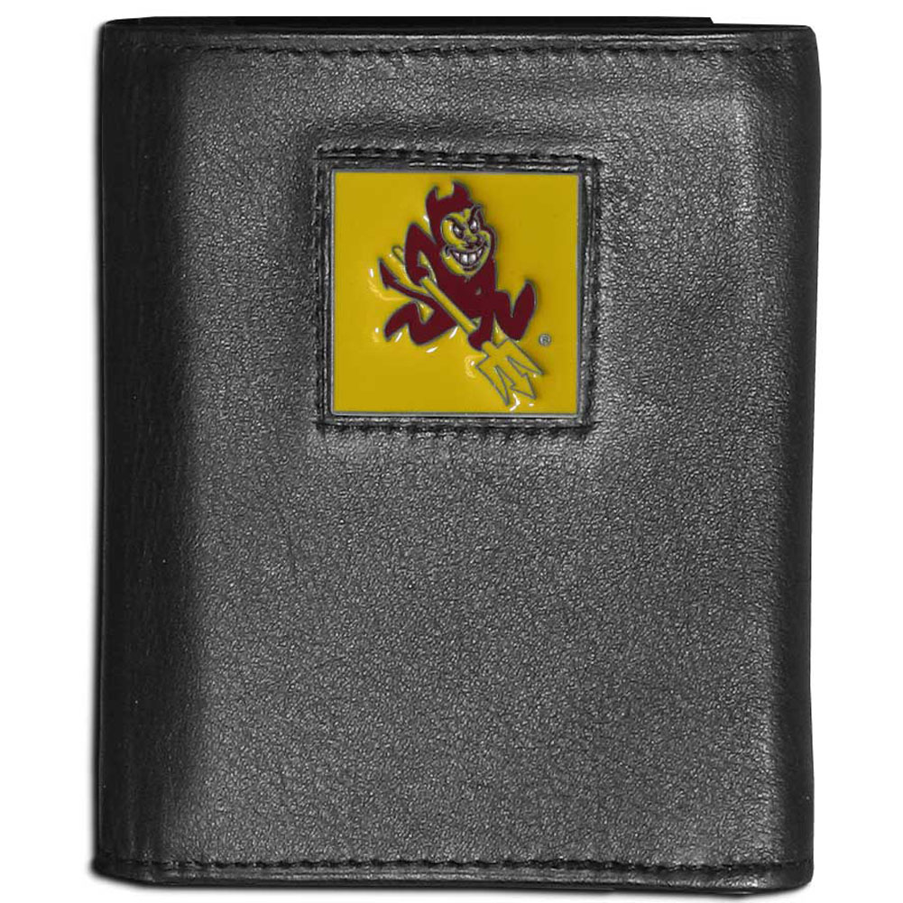 Arizona St. Sun Devils Leather Tri-fold Wallet    