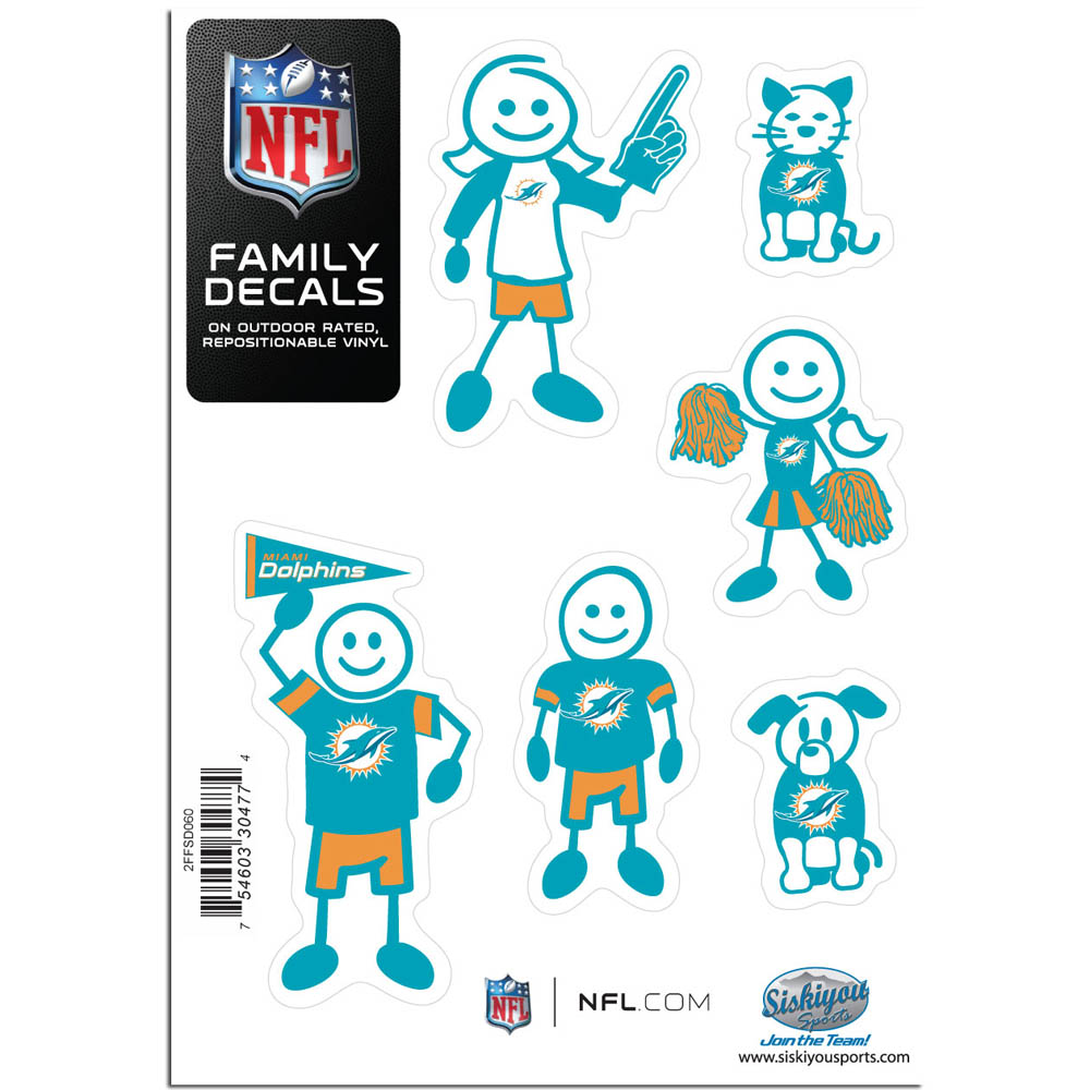 Miami Dolphins Family Decal Set Small    