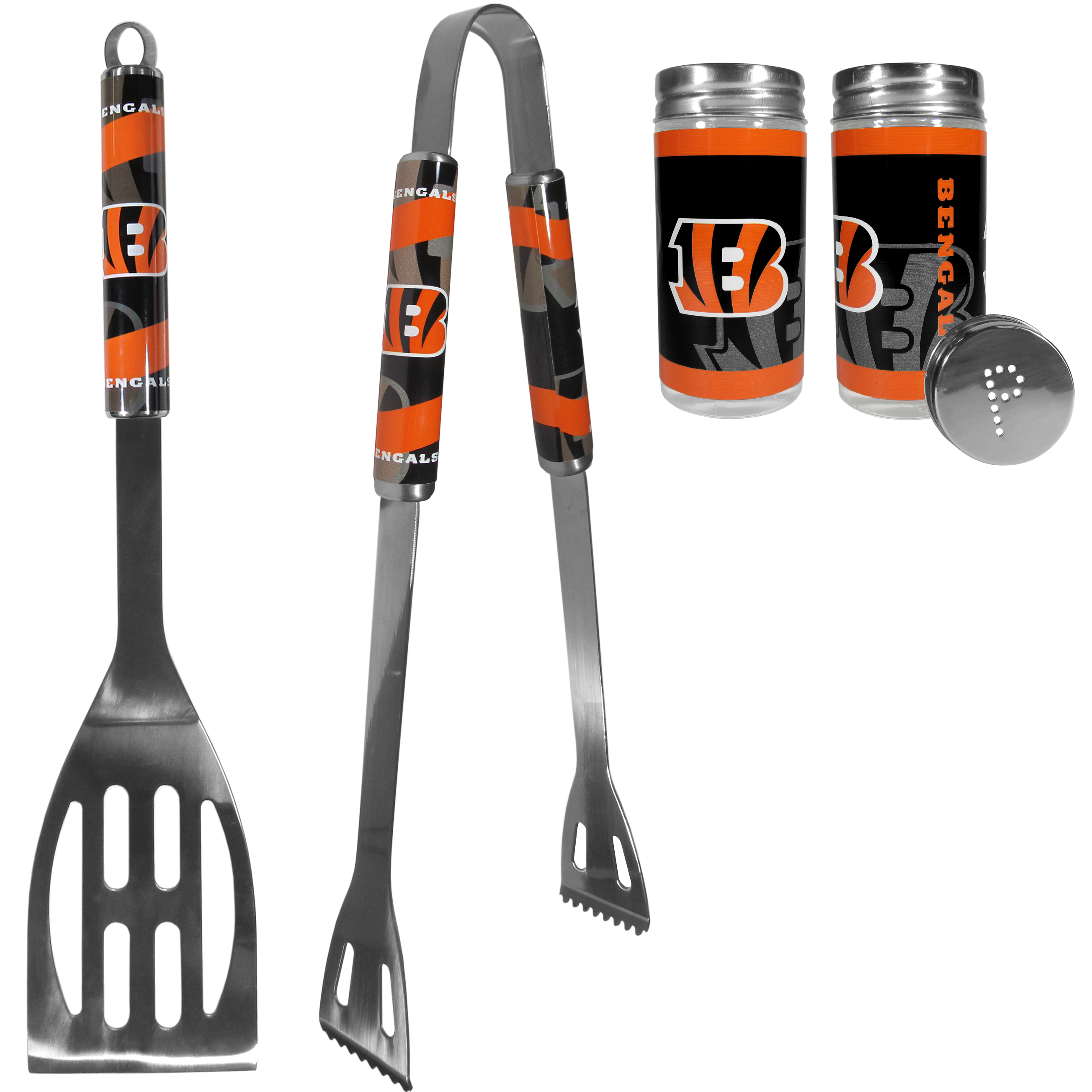 Cincinnati Bengals 2pc BBQ Set with Tailgate Salt & Pepper Shakers    