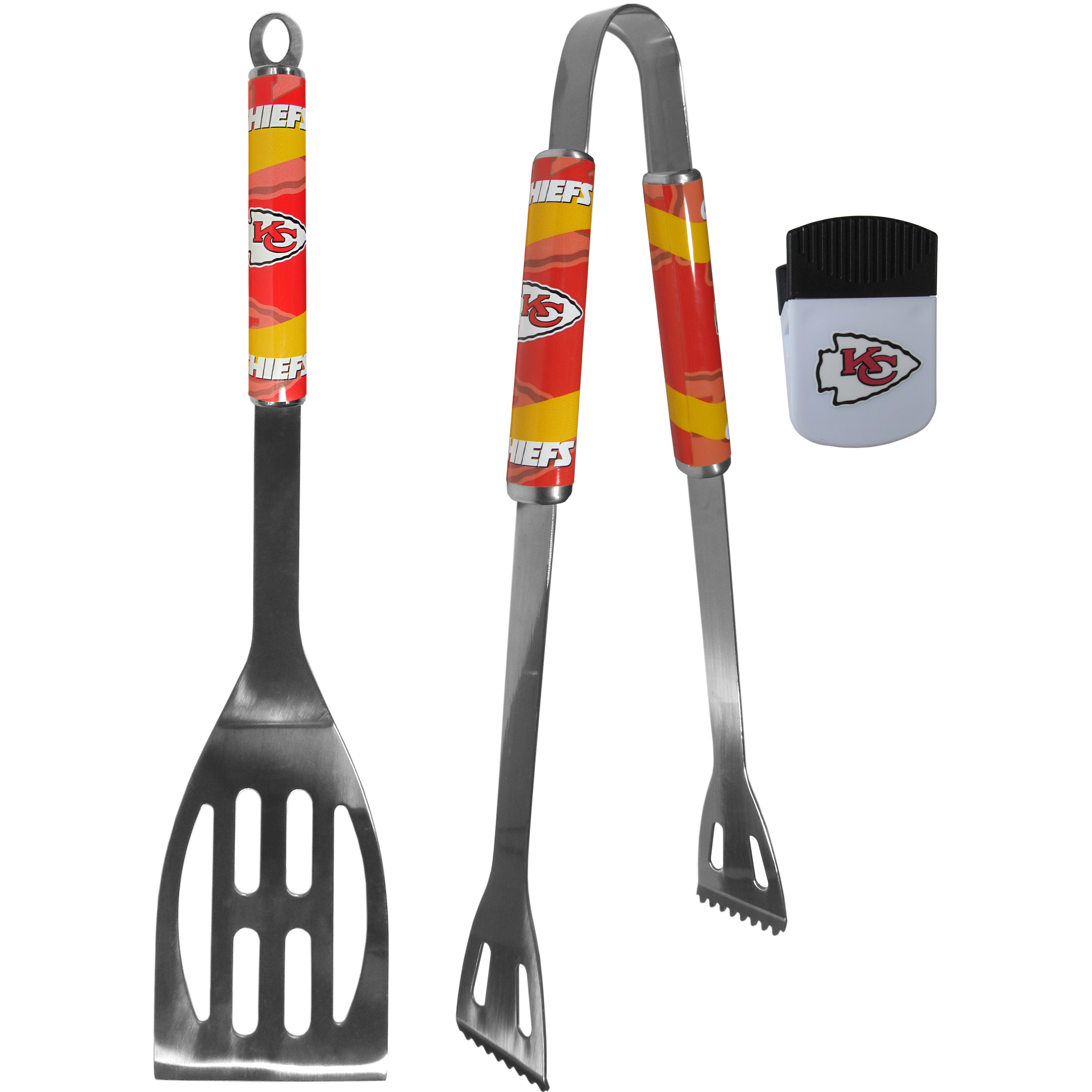 Kansas City Chiefs 2 pc BBQ Set and Chip Clip    