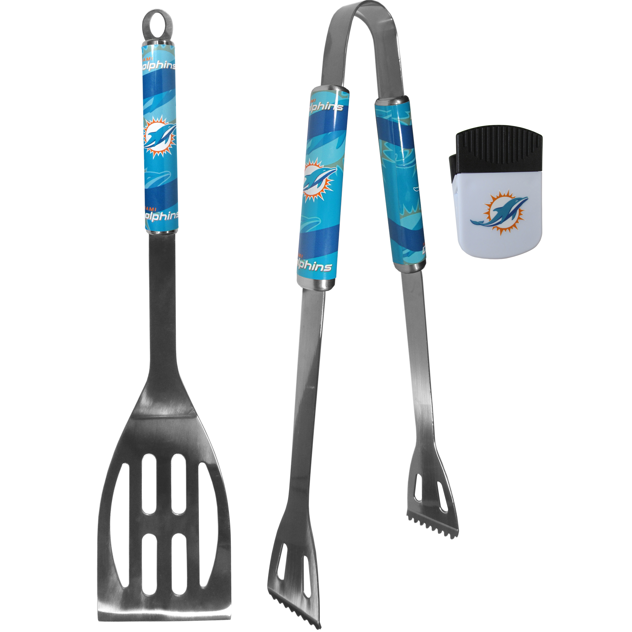 Miami Dolphins 2 pc BBQ Set and Chip Clip    