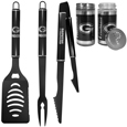 Green Bay Packers 3pc Black BBQ Tools w/Shakers