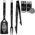 New England Patriots 3pc Black BBQ Tools w/Shakers