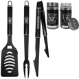 Las Vegas Raiders 3pc Black BBQ Tools w/Shakers