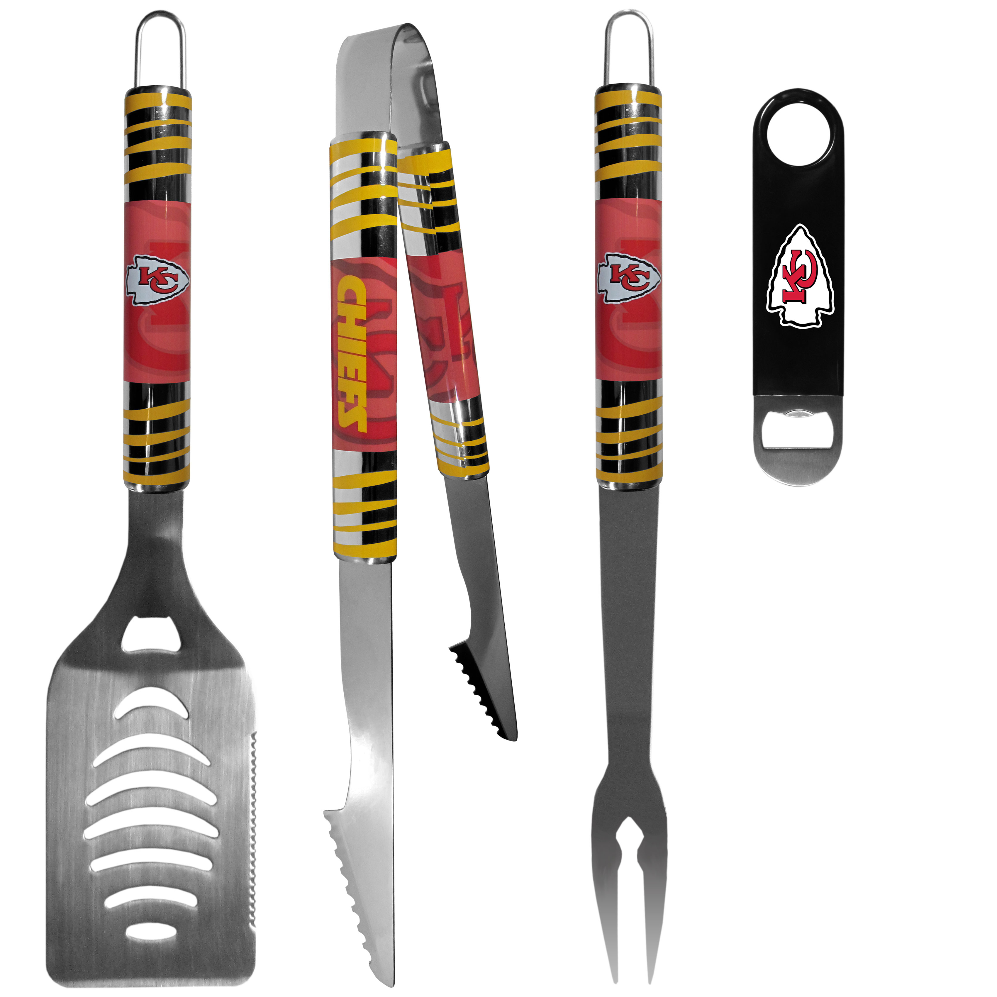 Kansas City Chiefs 3 pc BBQ Set and Bottle Opener    