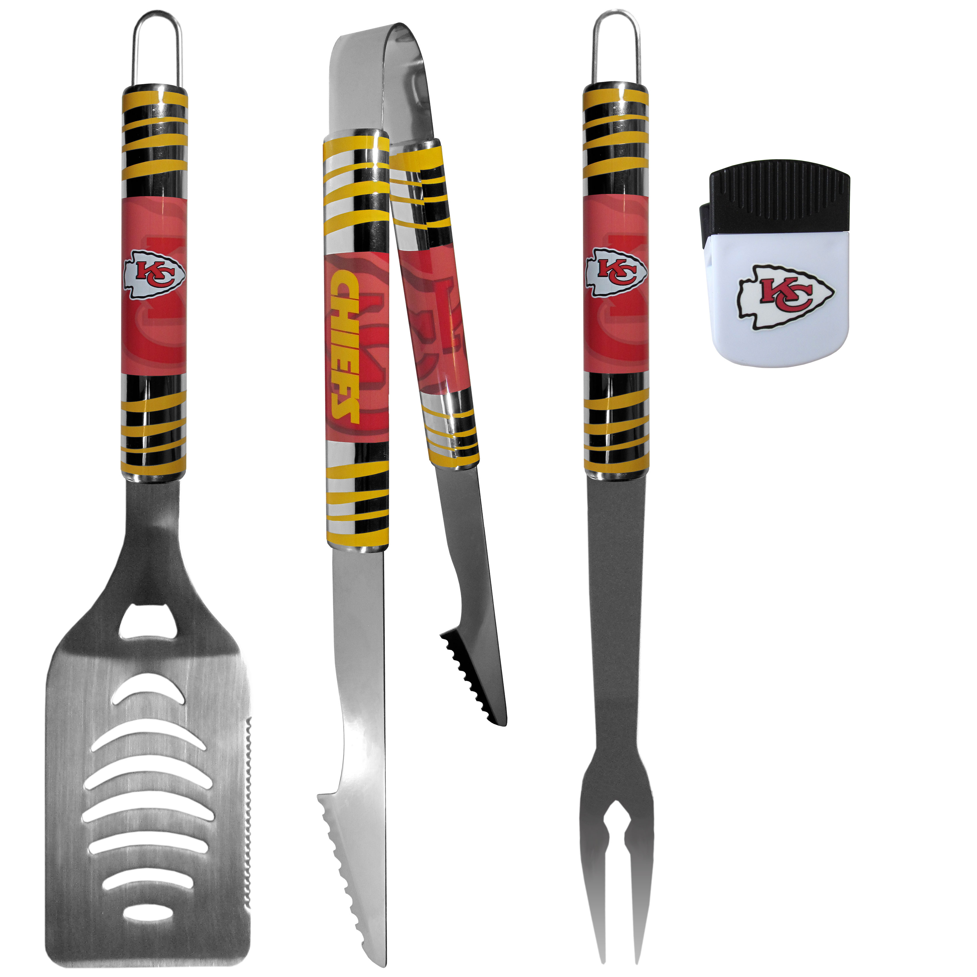 Kansas City Chiefs 3 pc BBQ Set and Chip Clip    