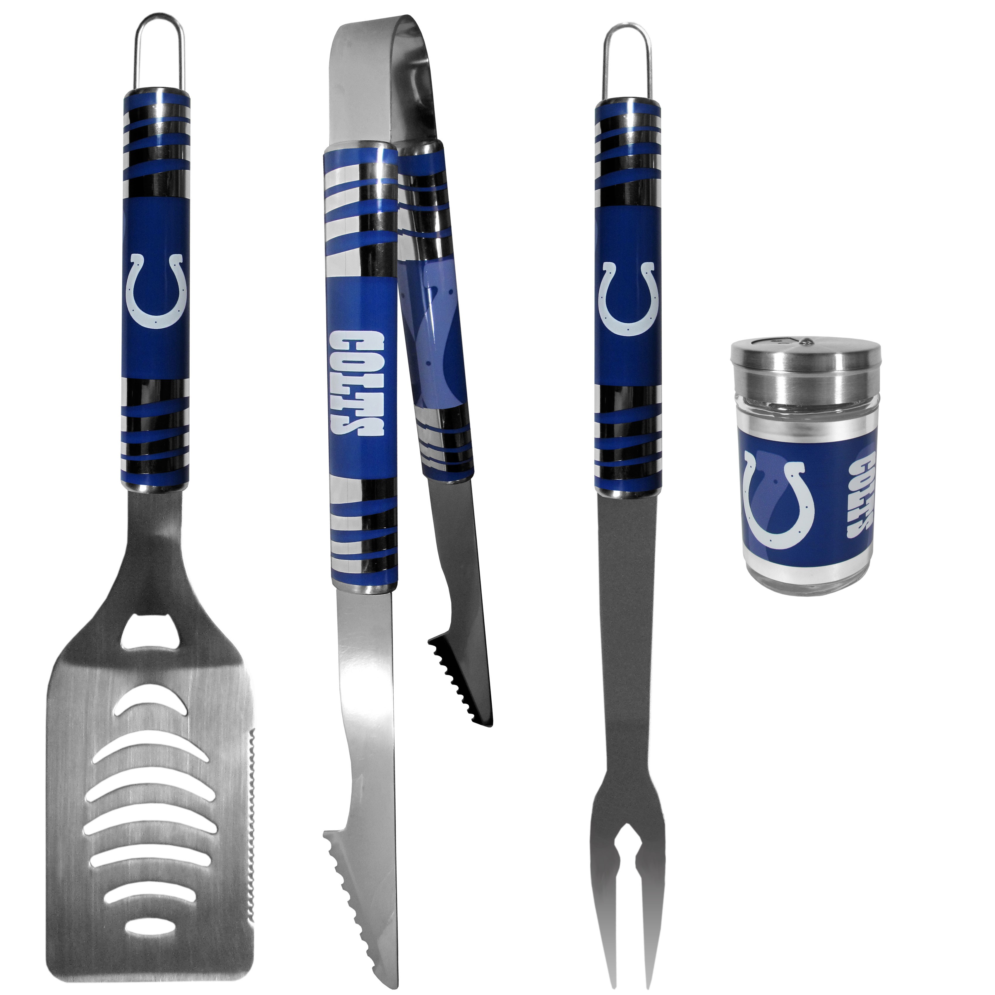 Indianapolis Colts 3 pc Tailgater BBQ Set and Season Shaker    