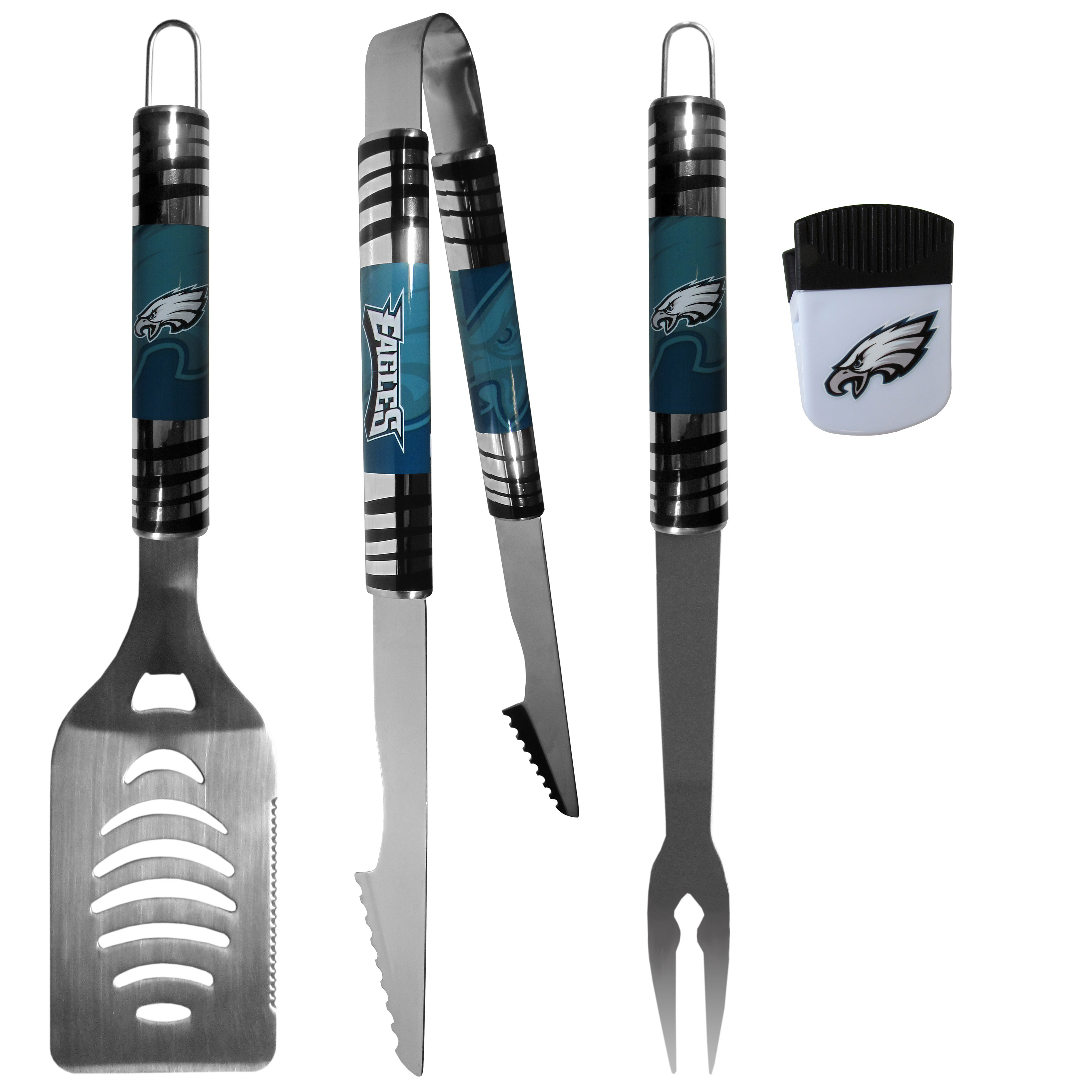 Philadelphia Eagles 3 pc BBQ Set and Chip Clip    