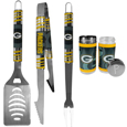 Green Bay Packers 3 pc Tailgater BBQ Set and Salt and Pepper Shaker Set