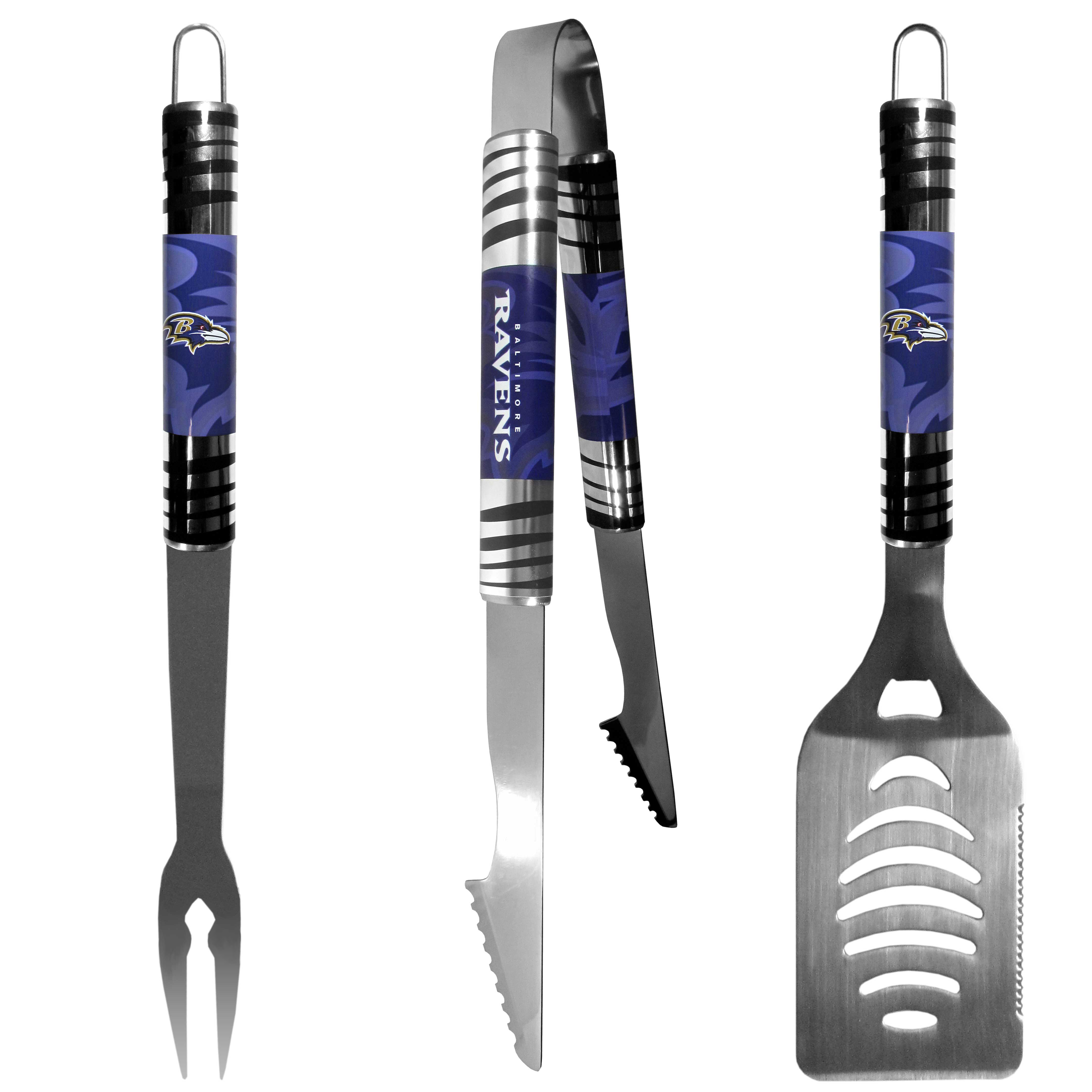 Baltimore Ravens 3 pc Tailgater BBQ Set    