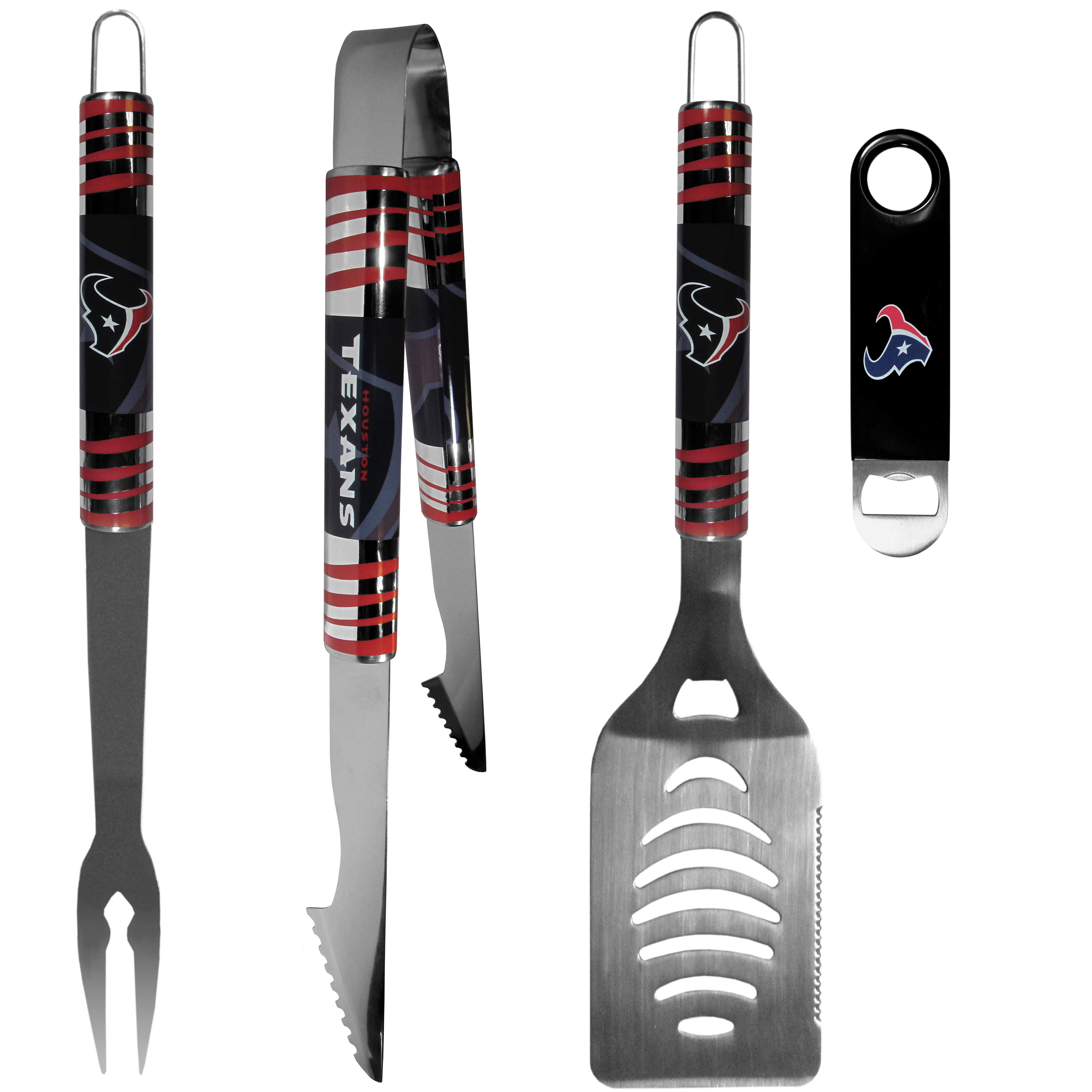 Houston Texans 3 pc BBQ Set and Bottle Opener    