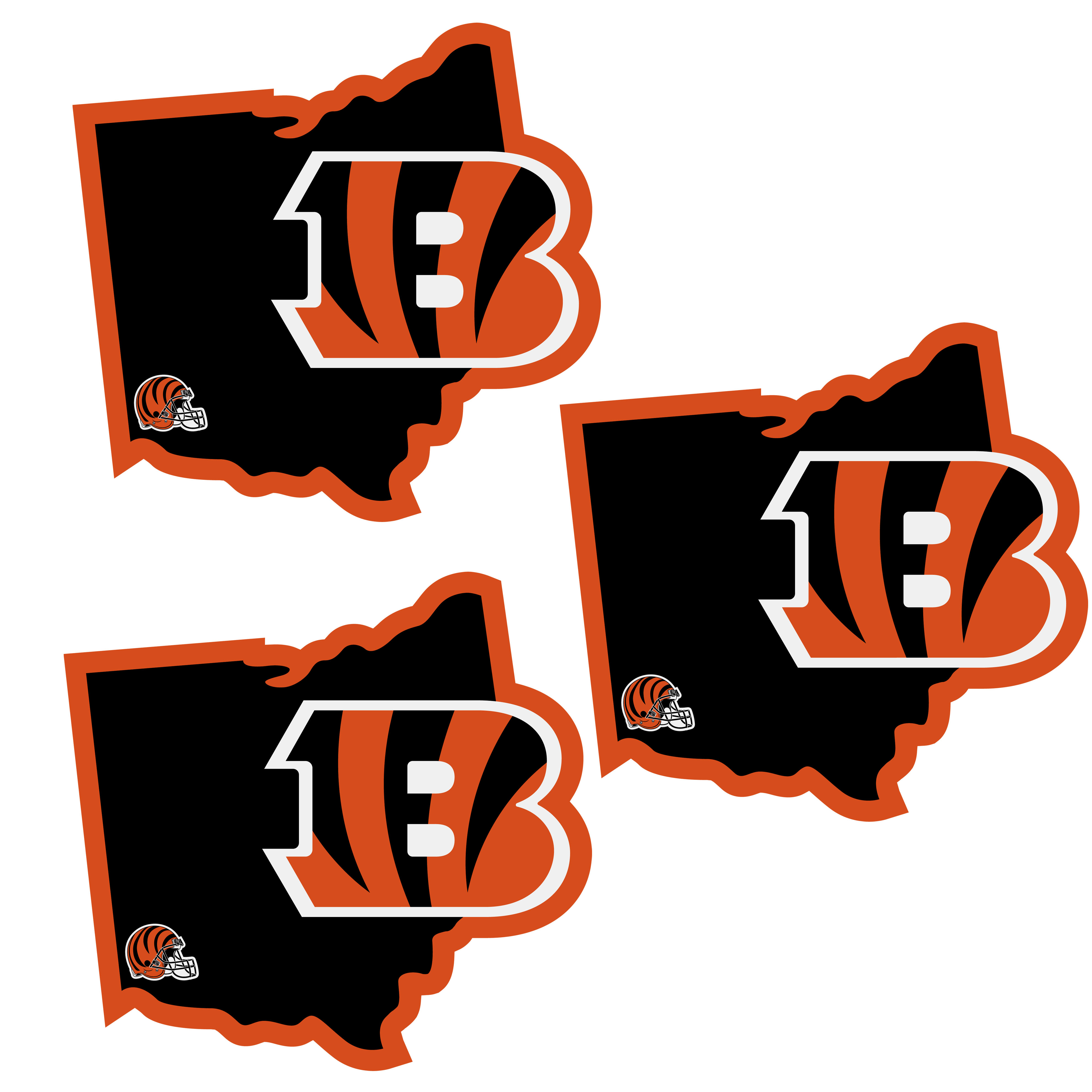 Cincinnati Bengals Home State Decal, 3pk    