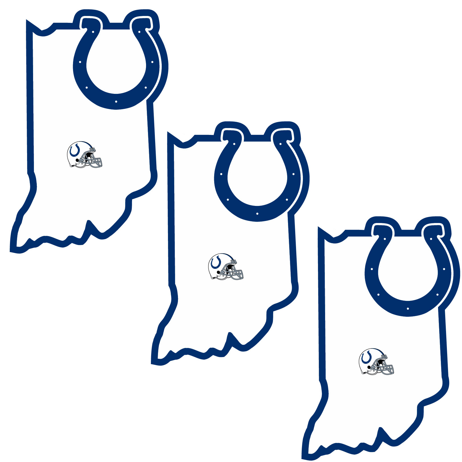 Indianapolis Colts Home State Decal, 3pk    