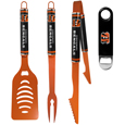 Cincinnati Bengals 3 pc Logo BBQ Tools w/Bottle Opener
