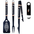Denver Broncos 3 pc Logo BBQ Tools w/Bottle Opener