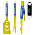 Los Angeles Chargers 3 pc Logo BBQ Tools w/Bottle Opener
