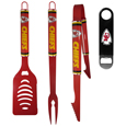 Kansas City Chiefs 3 pc Logo BBQ Tools w/Bottle Opener