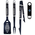 3 pc Logo BBQ Tools w/Bottle Opener