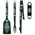 New York Jets 3 pc Logo BBQ Tools w/Bottle Opener