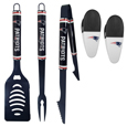 New England Patriots 3 pc Logo BBQ Tools w/Chip Clips