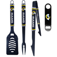 Los Angeles Rams 3 pc Logo BBQ Tools w/Bottle Opener