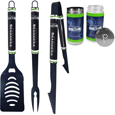 Seattle Seahawks 3 pc Logo BBQ Tools w/