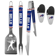 Buffalo Bills 3 pc Steel Logo BBQ Tools w/Chip Clips