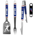 Buffalo Bills 3 pc Steel Logo BBQ Tools w/Bottle Opener