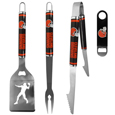 Cleveland Browns 3 pc Steel Logo BBQ Tools w/Bottle Opener