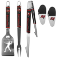 Tampa Bay Buccaneers 3 pc Steel Logo BBQ Tools w/Chip Clips