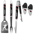 Arizona Cardinals 3 pc Steel Logo BBQ Tools w/Chip Clips