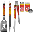 Kansas City Chiefs 3 pc Steel Logo BBQ Tools w/Shakers