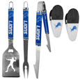 Detroit Lions 3 pc Steel Logo BBQ Tools w/Chip Clips