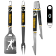 Green Bay Packers 3 pc Steel Logo BBQ Tools w/Bottle Opener