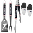 New England Patriots 3 pc Steel Logo BBQ Tools w/Chip Clips