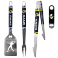 Los Angeles Rams 3 pc Steel Logo BBQ Tools w/Bottle Opener