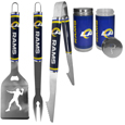 Los Angeles Rams 3 pc Steel Logo BBQ Tools w/Shakers