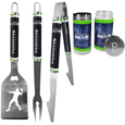 Seattle Seahawks 3 pc Steel Logo BBQ Tools w/Shakers