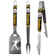 3 pc Logo Steel BBQ Tools