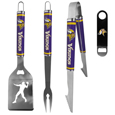 Minnesota Vikings 3 pc Steel Logo BBQ Tools w/Bottle Opener
