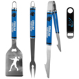 Carolina Panthers 3 pc Steel Logo BBQ Tools w/Bottle Opener