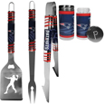 New England Patriots 3pc Tailgate BBQ Tools w/Shakers