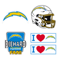 Los Angeles Chargers 5 pack of 4 inch Decals