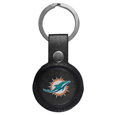 Miami Dolphins AirTag Compatible Leather Key Chain