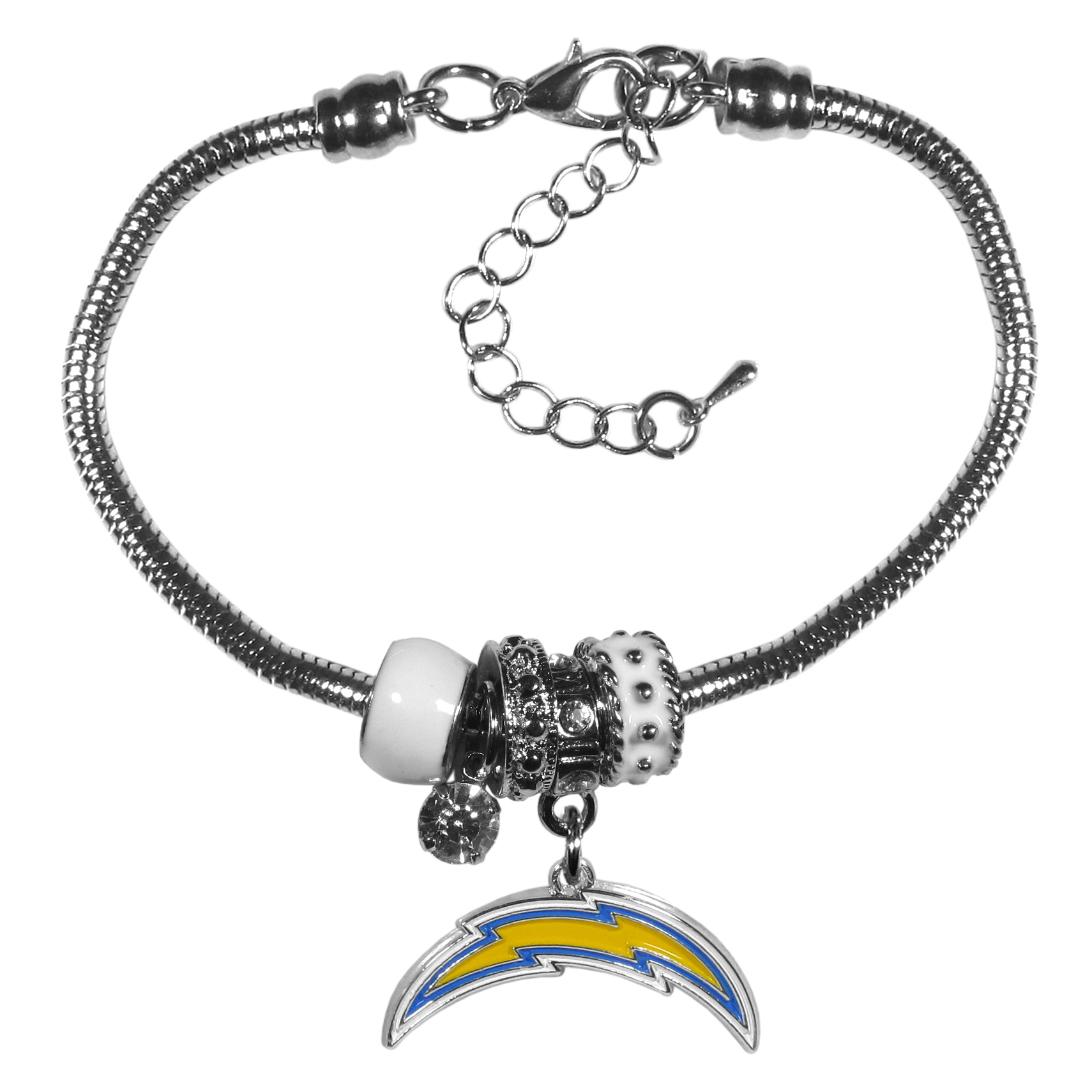 Los Angeles Chargers Euro Bead Bracelet    