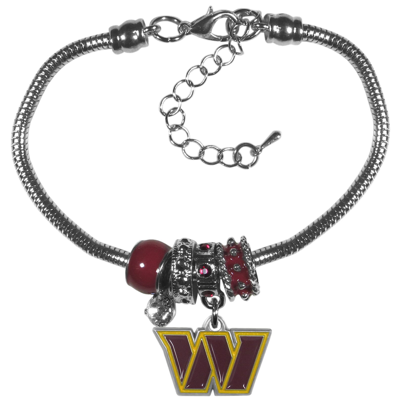 Washington Commanders Euro Bead Bracelet    