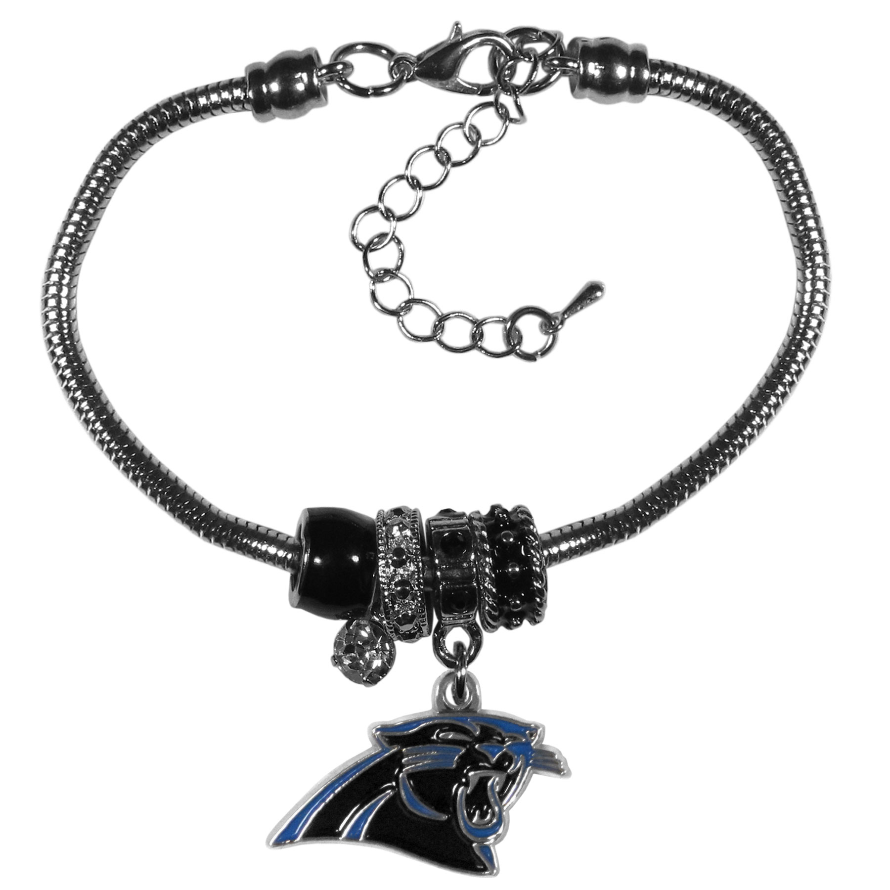 Carolina Panthers Euro Bead Bracelet    