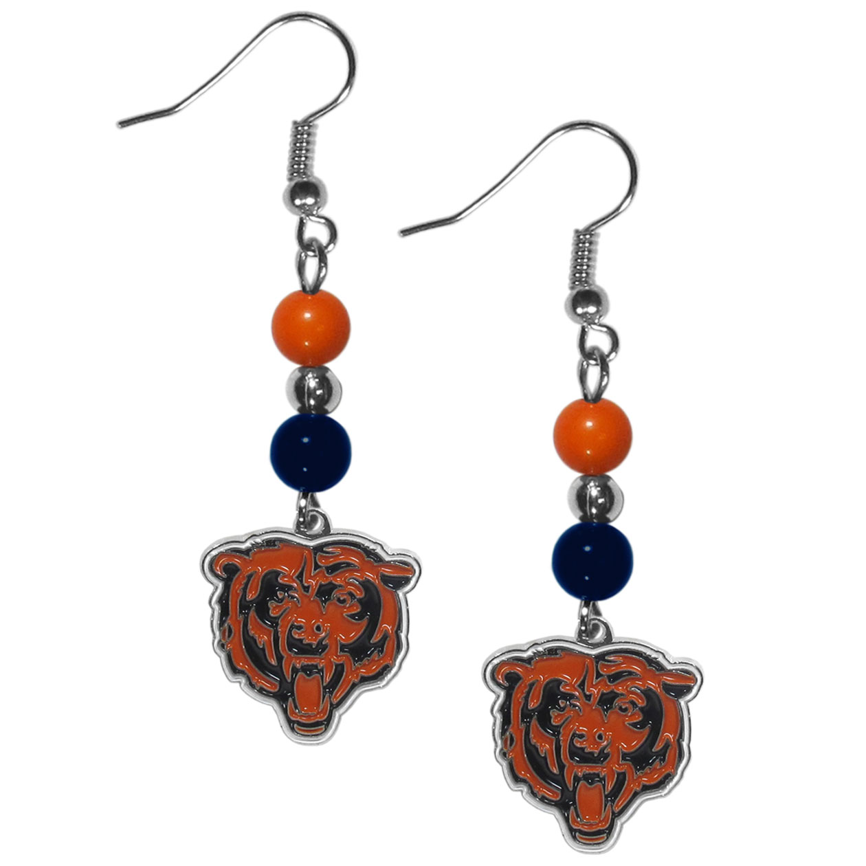 Chicago Bears Fan Bead Dangle Earrings    