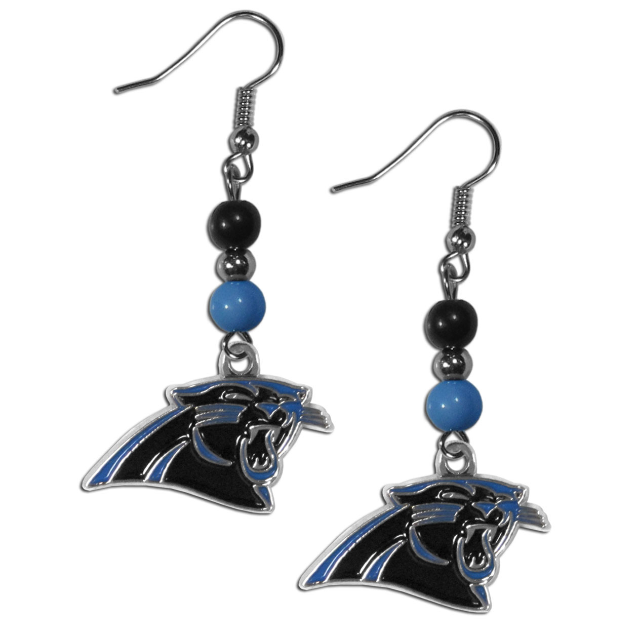 Carolina Panthers Fan Bead Dangle Earrings    