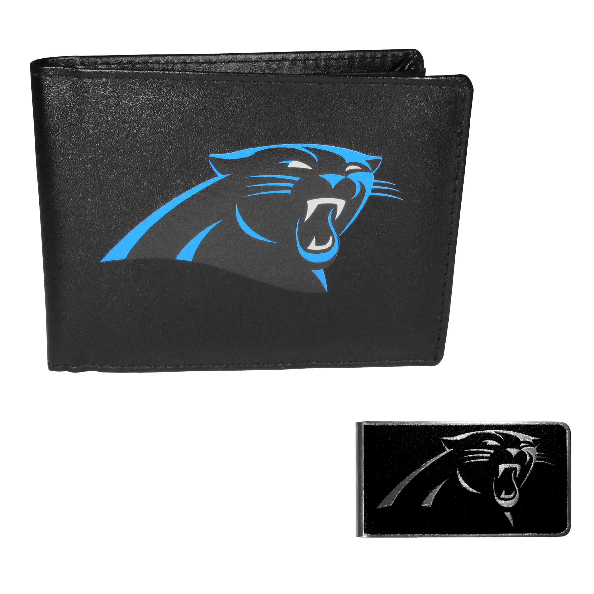 Carolina Panthers Bi-fold Wallet & Black Money Clip    